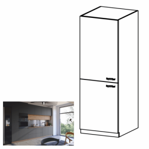 Magas hűtő beépítő szekrény, artisan tölgy|szürke matt, univerzális, LANGEN D60ZL