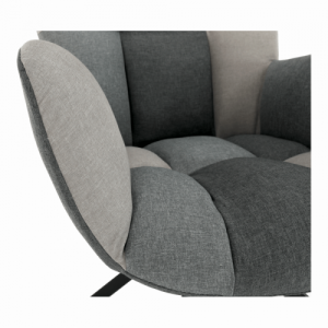 Dizájnos forgó fotel, patchwork|fekete, KOMODO