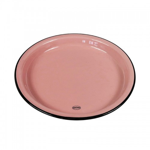 Kerámia lapos tányér, rózsaszín 22 cm