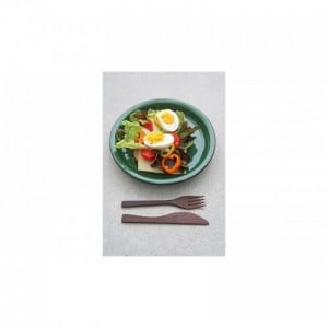 Kerámia lapos tányér, zöld 22 cm