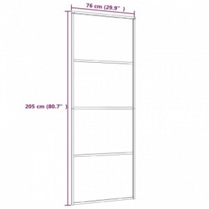 Fehér matt ESG üveg és alumínium tolóajtó 76 x 205 cm