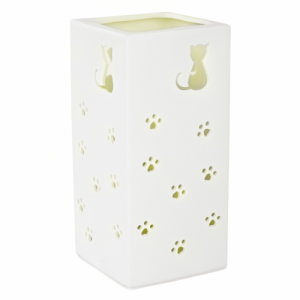 Kerámia asztali lámpa, fehér|macska mintás, BELLE TYP 2