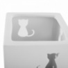 Kerámia asztali lámpa, fehér|macska mintás, BELLE TYP 2