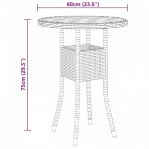 3 részes szürke polyrattan kerti étkezőgarnitúra