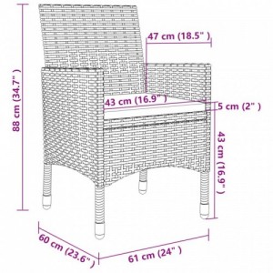 7 részes szürke polyrattan kültéri étkezőgarnitúra párnákkal