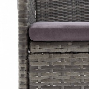 7 részes szürke polyrattan kerti étkezőgarnitúra párnákkal