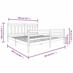 Mézbarna tömör fa ágykeret 200 x 200 cm