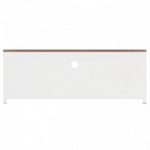 Fehér vas és tömör fenyőfa TV-szekrény 110 x 30 x 40 cm