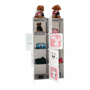 Gyerek moduláris szekrény, szürke|gyerek minta, ATREY