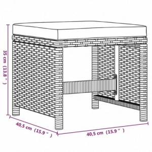 9 részes barna polyrattan kerti étkezőgarnitúra párnákkal