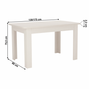 Kihúzható étkezőasztal, 130-175x80 cm, TIFFY-OTILIA 15