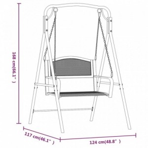 Fekete acél hintapad 124 cm