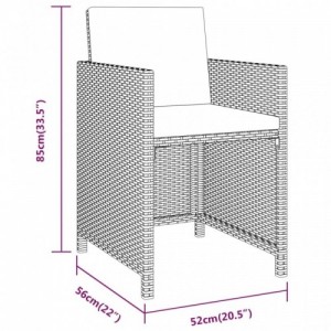 3 részes bézs kerti étkezőgarnitúra párnákkal