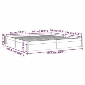 Tömör fa ágykeret matrac nélkül 200 x 200 cm