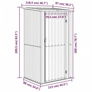 Zöld horganyzott acél kerti fészer 118,5 x 97 x 209,5 cm