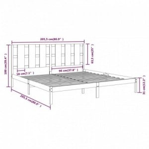 Tömör fenyőfa ágy matrac nélkül 200 x 200 cm