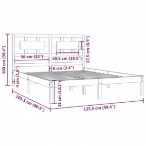 Fehér tömör fenyőfa ágy matrac nélkül 120 x 200 cm