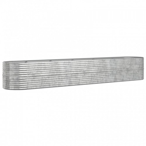 Ezüstszínű porszórt acél kerti magaságyás 440x80x68 cm