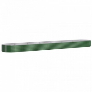 Zöld porszórt acél kerti magaságyás 544x100x36 cm