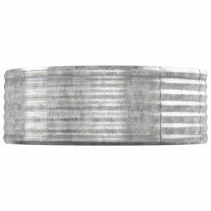 Ezüstszínű porszórt acél kerti magaságyás 544x100x36 cm