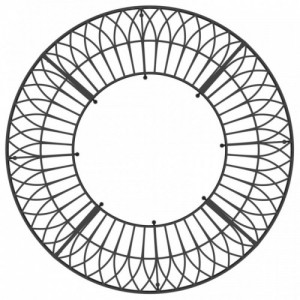 Fekete acél kör alakú fa körüli pad Ø160 cm