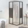 Fekete csíkos ESG zuhanykabin 90 x 70 x 180 cm
