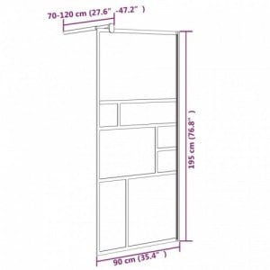 Fehér ESG üveg zuhanyfal küszöb nélküli zuhanyhoz 90x195 cm