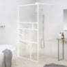 Fehér ESG üveg zuhanyfal küszöb nélküli zuhanyhoz 115x195 cm