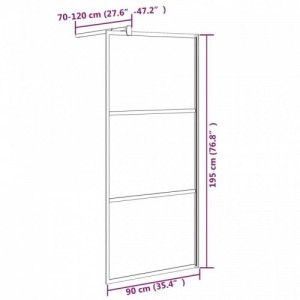 Fekete selyemmatt ESG üveg zuhanyfal 90x195 cm