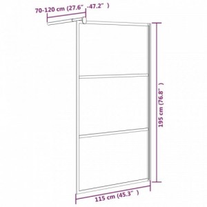 Fekete ESG tejüveg zuhanyfal küszöb nélküli zuhanyhoz 115x195cm