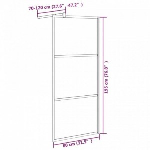 Fekete ESG üveg zuhanyfal kőmintával 80 x 195 cm