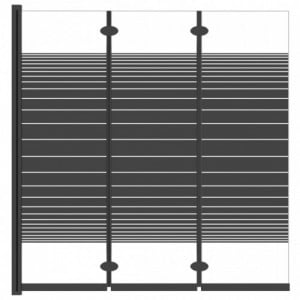 3 paneles fekete ESG összecsukható zuhanyparaván 130 x 130 cm