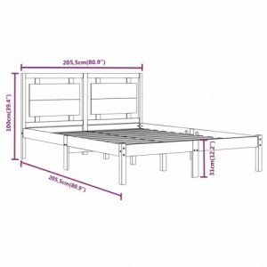 Mézbarna tömör fa ágykeret 200 x 200 cm