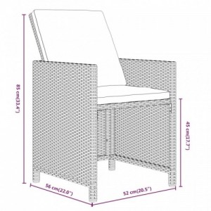 17 részes bézs polyrattan kerti étkezőgarnitúra párnákkal