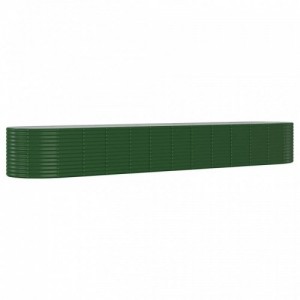 Zöld porszórt acél kerti magaságyás 507x100x68 cm