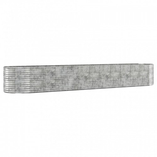 Ezüstszínű porszórt acél kerti magaságyás 507x100x68 cm