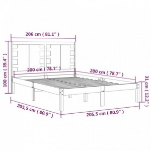 Tömör fenyőfa ágy matrac nélkül 200 x 200 cm