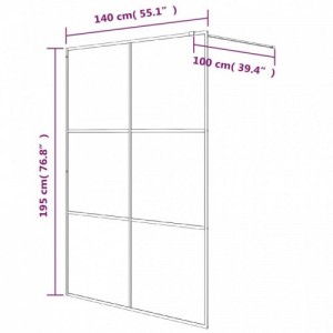 Fehér átlátszó ESG üveg zuhanyfal 140 x 195 cm