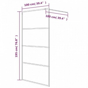 Fekete ESG tejüveg zuhanyfal 100 x 195 cm