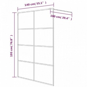 Fekete ESG tejüveg zuhanyfal 140x195 cm