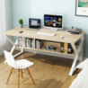 Polcos íróasztal, természetes tölgyfa|fehér, TARCAL 140