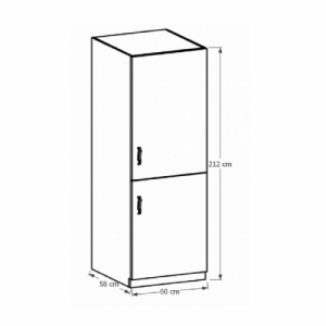 Hűtő beépítő konyhaszekrény D60ZL, jobbos, fehér|sosna Andersen, SICILIA
