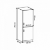 Hűtő beépítő konyhaszekrény D60ZL, jobbos, fehér|sosna Andersen, SICILIA