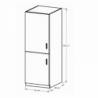 Hűtő beépítő konyhaszekrény D60ZL, balos, fehér|sosna Andersen, SICILIA