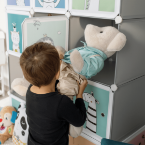 Gyerek moduláris szekrény, szürke|gyerek minta, HAKON