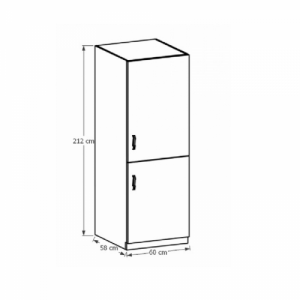 Alsószekrény a beépíthető hűtő számára D60ZL, jobbos, fehér|sosna Andersen, PROVANCE
