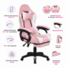 Irodai|gamer szék RGB LED világítással, rózsaszín|fehér, JOVELA