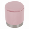 Puff, rózsaszín Velvet anyag|ezüst króm, DARON