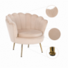 Fotel Art-deco stílusban, bézs Velvet anyag|gold chróm-arany, NOBLIN