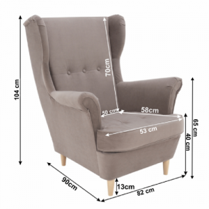 Füles fotel, bézs-szürke|bükk, RUFINO 2 NEW